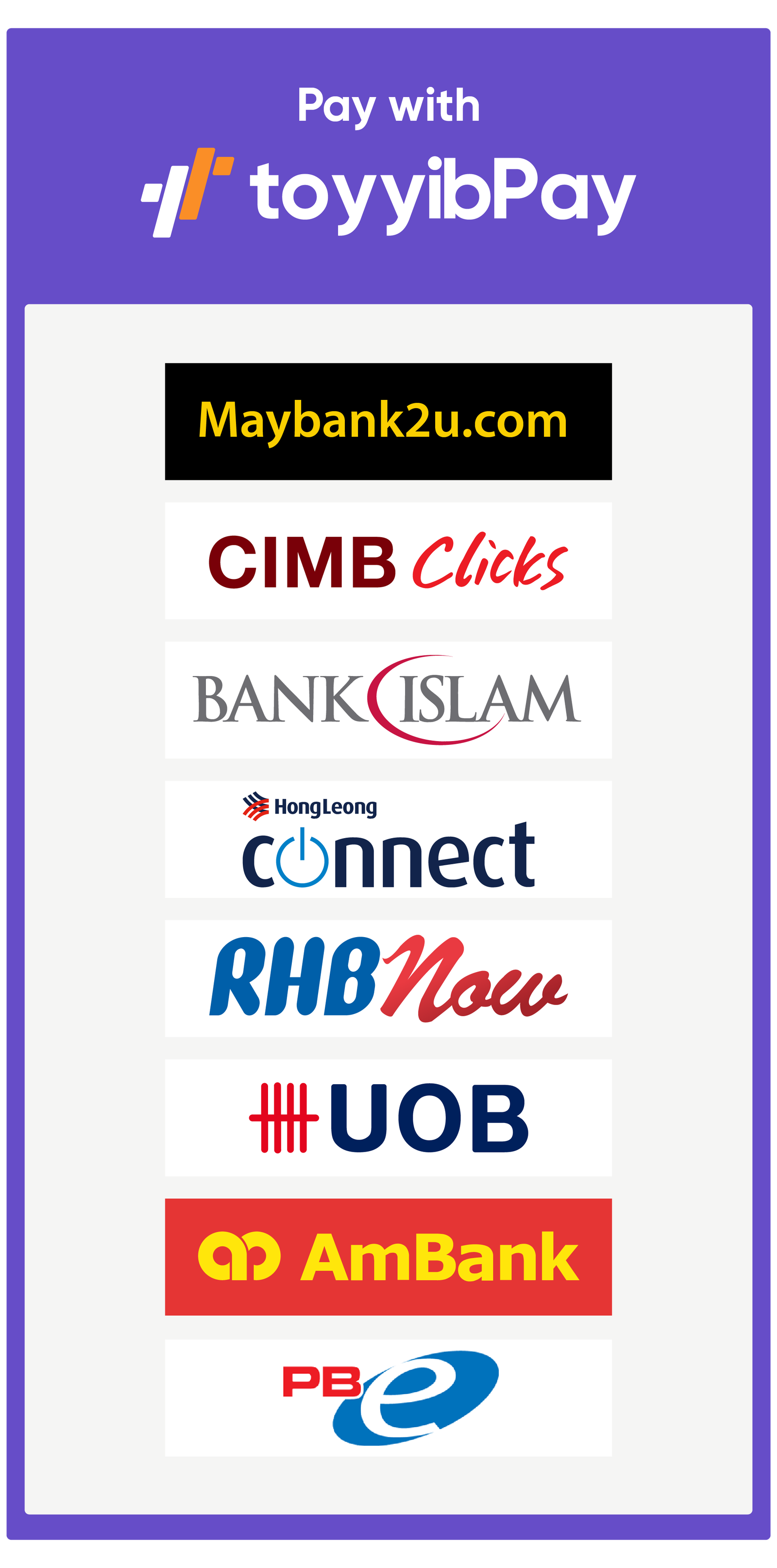 toyyibPay (FPX and/or credit cards)