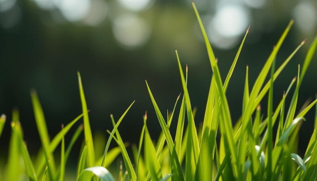 A close-up view of vibrant green barley grass blades, with a blurred background showcasing a serene natural setting. The lighting is soft and diffused, highlighting the delicate texture and color variations of the grass. A sense of tranquility and mindfulness permeates the scene, inviting the viewer to consider the potential precautions associated with this wellness-focused superfood. The composition is balanced, drawing the eye to the intricate details of the barley grass while subtly hinting at the broader context of its cultivation and consumption.