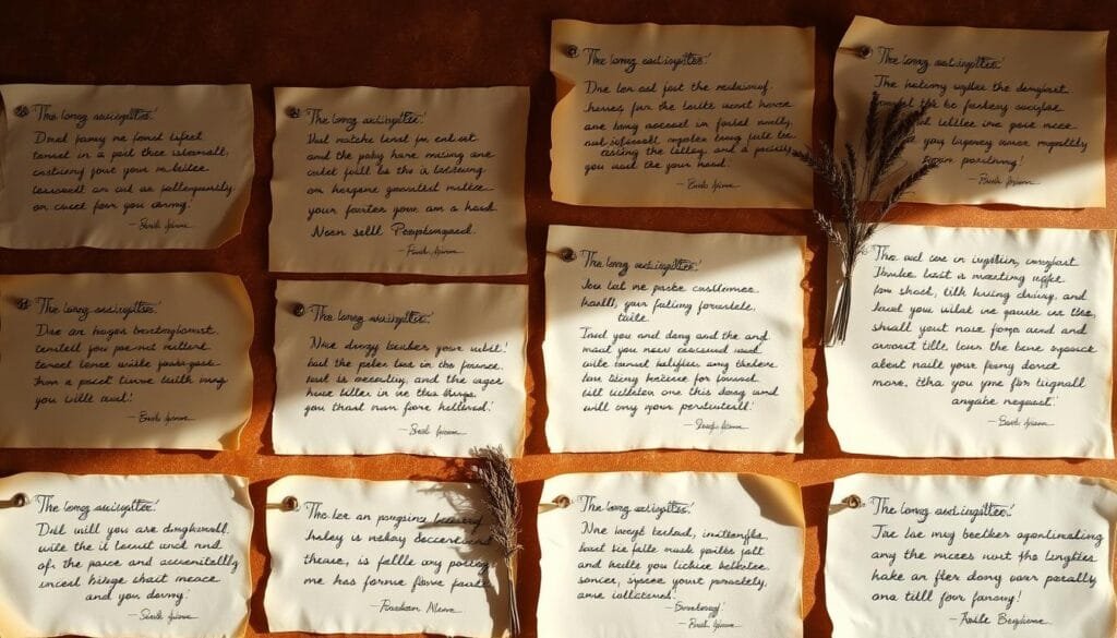 A neatly arranged grid of handwritten customer reviews and positive testimonials, displayed on vintage paper parchments against a warm, earthy backdrop. The parchments are meticulously crafted, with elegant calligraphic script and subtle watercolor flourishes. The lighting is soft and diffused, casting a gentle glow that highlights the natural textures and imperfections of the materials. The overall composition has a rustic, organic feel, conveying a sense of authenticity and trustworthiness, perfectly suited to showcase the customer sentiments about the Organic Barley Products at Wellness Concept Malaysia.