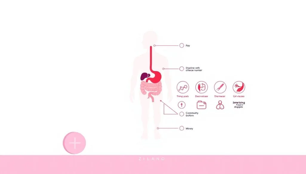 a digital medical diagram depicting contraindications for beetroot consumption, presented against a clean white background with subtle grid lines to evoke a clinical feel. The foreground features a central illustration of a human body, with specific organs or areas highlighted to represent the potential health issues associated with beetroot, such as the kidneys, digestive system, and blood vessels. The middle ground includes labeled icons or symbols denoting the contraindications, using a consistent, minimalist aesthetic. The background incorporates soft, muted colors and simple geometric shapes to create a sense of balance and professionalism. The overall composition conveys authoritative medical information in a clear, visually compelling manner.