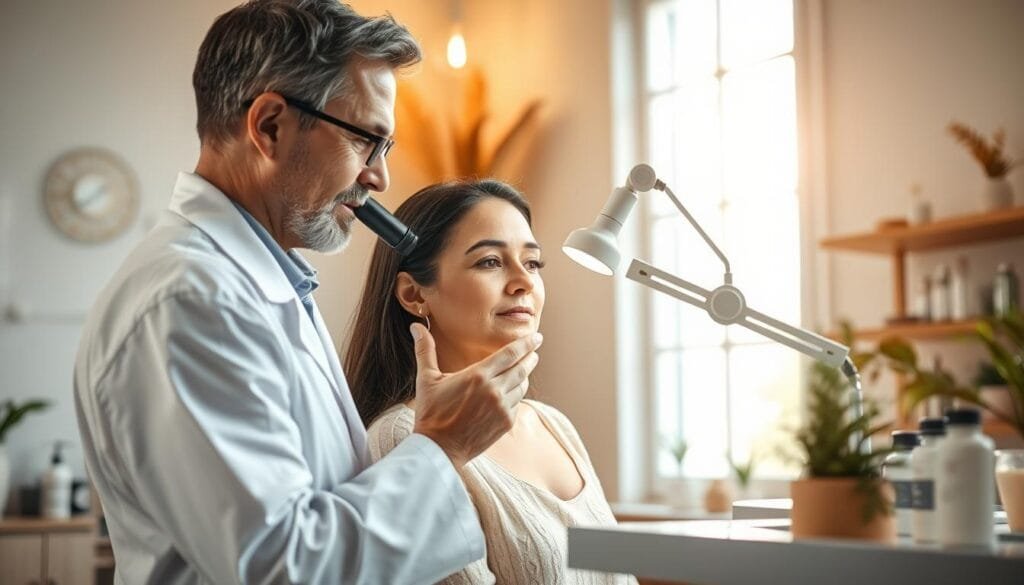 Dermatology skincare consultation