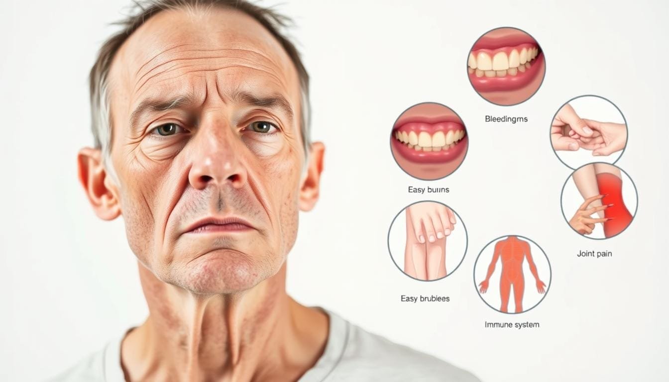 What are the symptoms of low vitamin C?
