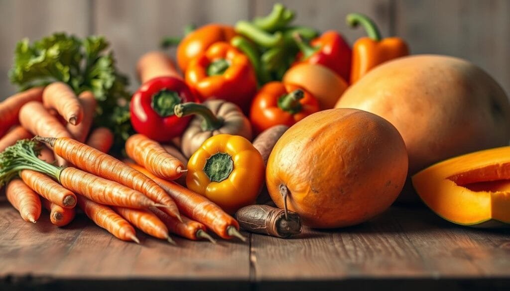colorful beta-carotene-rich foods