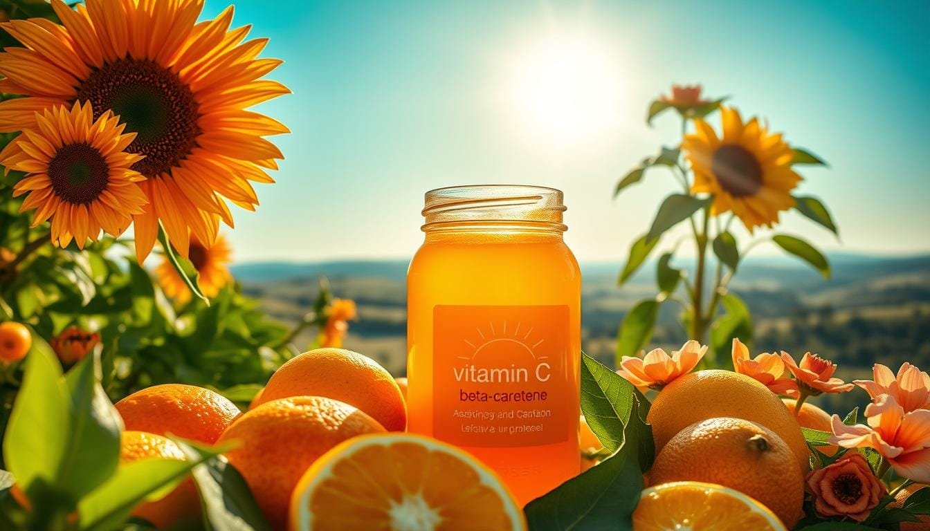 vitamin c and beta-carotene for UV protection