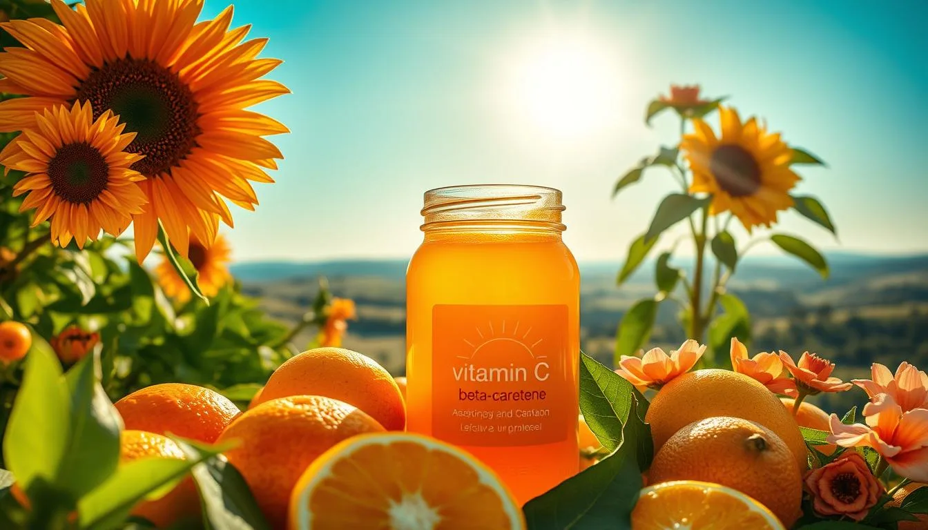 vitamin c and beta-carotene for UV protection