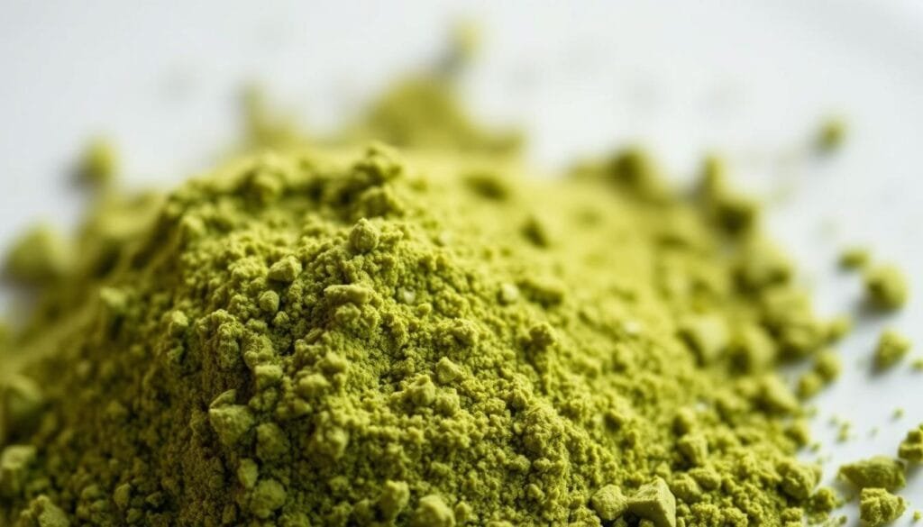 A close-up shot of a handful of barley green powder, showcasing its vibrant color and fine, powdery texture. The lighting is soft and natural, highlighting the powder's earthy hues and capturing the essence of its nutritional benefits. The background is blurred, allowing the powder to be the focal point, conveying a sense of purity and wholesomeness. The image radiates a calming, serene atmosphere, inviting the viewer to explore the customer experiences and testimonials about the premium barley green powder supplements.