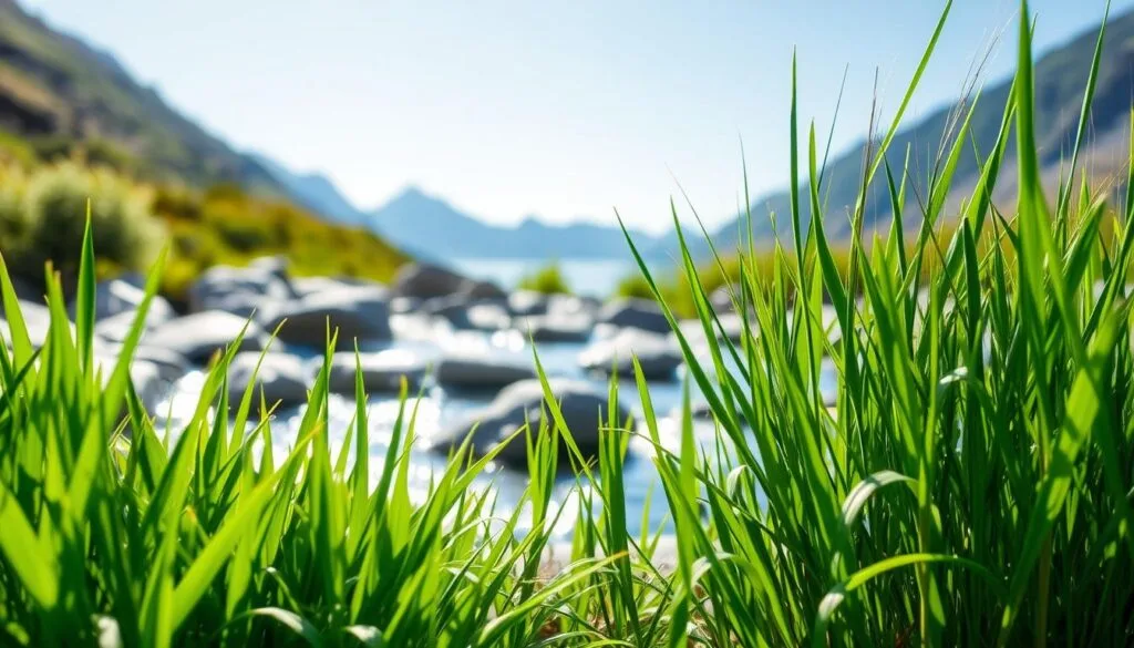 A verdant garden scene, illuminated by soft, natural light. In the foreground, a cluster of lush barley grass and wheatgrass sprouts, their vibrant green hues radiating a sense of vitality and purity. The middle ground features a flowing stream, its crystal-clear waters gently cascading over smooth rocks, symbolizing the cleansing and detoxifying properties of these nutrient-rich plants. In the background, a serene, mountainous landscape with towering peaks and a clear, azure sky, conveying a sense of balance, harmony, and the restorative power of nature. The overall atmosphere is one of tranquility, rejuvenation, and the inherent connection between the human body and the natural world. A verdant garden scene, illuminated by soft, natural light. In the foreground, a cluster of lush barley grass and wheatgrass sprouts, their vibrant green hues radiating a sense of vitality and purity. The middle ground features a flowing stream, its crystal-clear waters gently cascading over smooth rocks, symbolizing the cleansing and detoxifying properties of these nutrient-rich plants. In the background, a serene, mountainous landscape with towering peaks and a clear, azure sky, conveying a sense of balance, harmony, and the restorative power of nature. The overall atmosphere is one of tranquility, rejuvenation, and the inherent connection between the human body and the natural world.