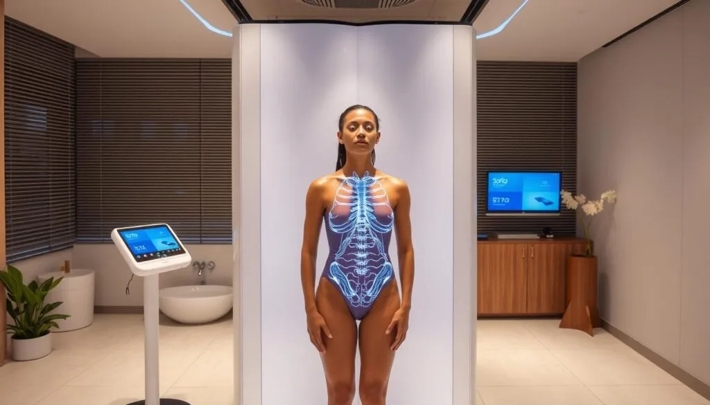 Image of a person undergoing an InBody Scan at Wellness Concept Image of a person undergoing an InBody Scan at Wellness Concept