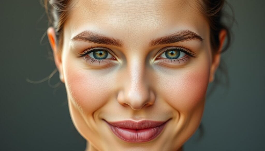 Image of a person with glowing, healthy skin