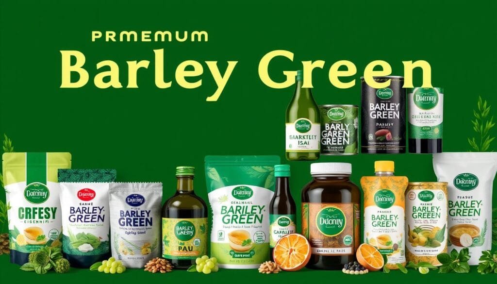 Image of various premium barleygreen brands available in Malaysia