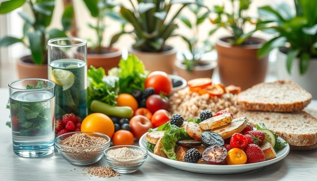balanced diet with fiber supplements