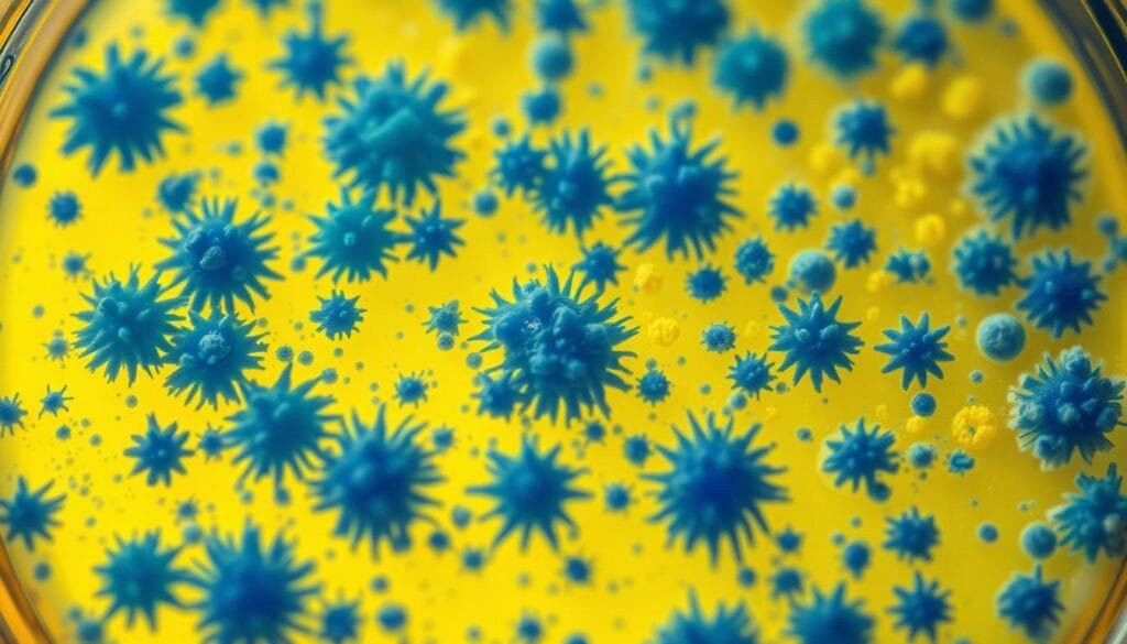 probiotic bacteria colonies on agar plate