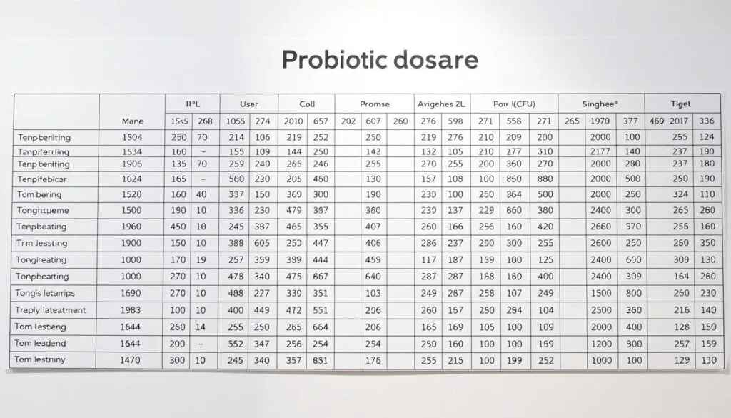 probiotic dosage CFU chart