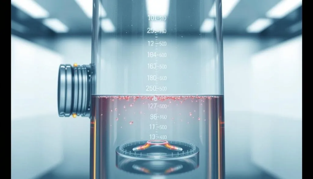 A detailed cross-section of a hydrogen water bottle, showcasing the concentration levels within. Crisp, high-resolution rendering with a clinical, scientific aesthetic. The bottle's interior is visible, with color-coded gradients illustrating the diffusion and dispersal of hydrogen particles throughout the water. The foreground features precise measurements and numerical values, while the middle ground highlights the bottle's construction materials and design. The background subtly blurs into a clean, minimalist laboratory setting, emphasizing the technical nature of the subject matter. A detailed cross-section of a hydrogen water bottle, showcasing the concentration levels within. Crisp, high-resolution rendering with a clinical, scientific aesthetic. The bottle's interior is visible, with color-coded gradients illustrating the diffusion and dispersal of hydrogen particles throughout the water. The foreground features precise measurements and numerical values, while the middle ground highlights the bottle's construction materials and design. The background subtly blurs into a clean, minimalist laboratory setting, emphasizing the technical nature of the subject matter.