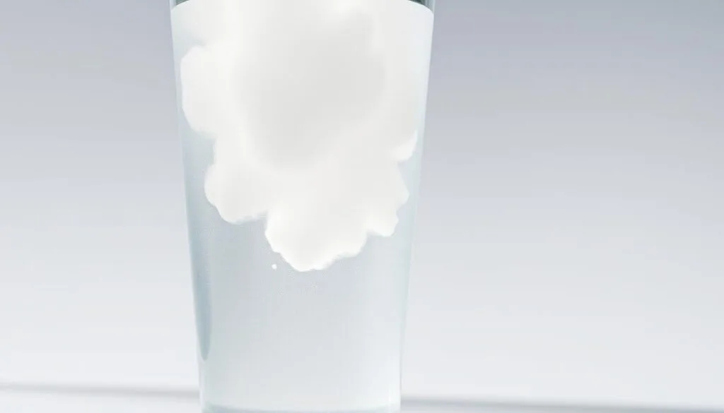 a detailed close-up view of cloudy hydrogen-infused water in a glass, with the water appearing hazy and opaque, showcasing the reasons for the cloudiness. The glass is positioned in the foreground, with a clean, minimalist background to emphasize the water's properties. Bright, natural lighting from the side illuminates the glass, creating highlights and shadows that enhance the depth and texture of the cloudy water. The camera angle is slightly elevated, allowing the viewer to observe the water's characteristics from an informative, analytical perspective, as if examining a scientific sample. a detailed close-up view of cloudy hydrogen-infused water in a glass, with the water appearing hazy and opaque, showcasing the reasons for the cloudiness. The glass is positioned in the foreground, with a clean, minimalist background to emphasize the water's properties. Bright, natural lighting from the side illuminates the glass, creating highlights and shadows that enhance the depth and texture of the cloudy water. The camera angle is slightly elevated, allowing the viewer to observe the water's characteristics from an informative, analytical perspective, as if examining a scientific sample.
