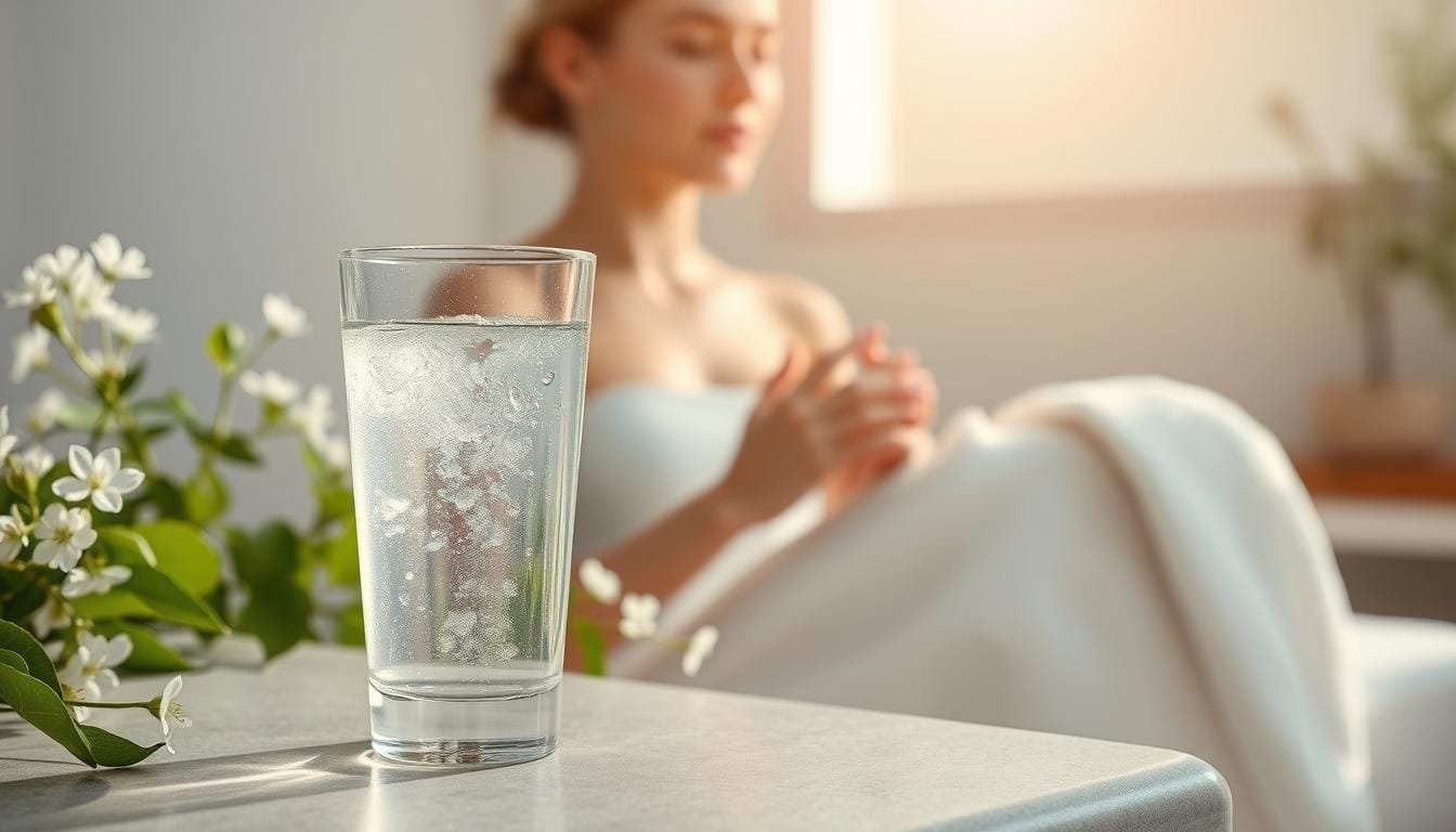 Hydrogen water for stretch marks